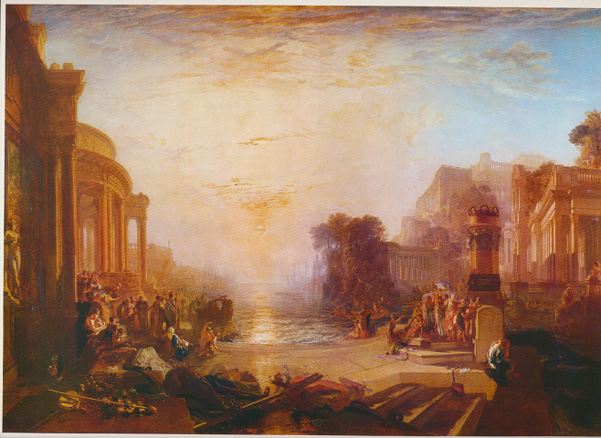 世界の名画 全24巻の付録/名画写真絵:ターナー「カルタコ帝国の衰退」