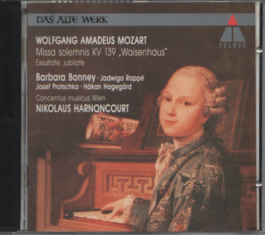 CD「MOZART ミサ ソレムニスハ短調K.139/エクスルターテ・ユビラーテ K165」